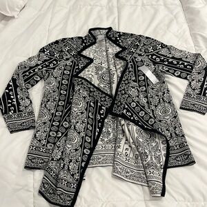 Chico’s bandana print open cardigan